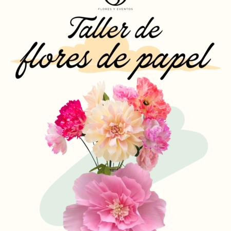 Taller de flores de papel en Granada organizado por Soulgarden. Creación artesanal de flores de papel paso a paso.