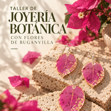 Taller de joyería botánica con flores de buganvilla prensadas en Granada – Soulgarden